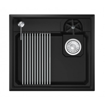 Мойка Granula Kitchen Space Rinzer 5807R черный, 58х52 см, прямоугольная