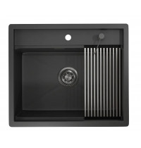 Мойка Granula Kitchen Space 6051 черный матовый, 60х51 см, прямоугольная