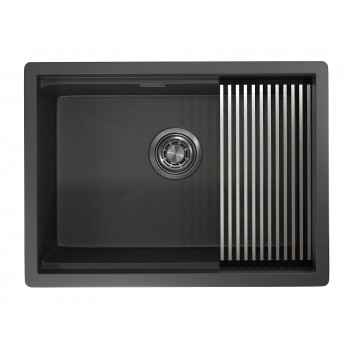 Мойка Granula Kitchen Space 6045U черный матовый, 60х44,5 см, прямоугольная