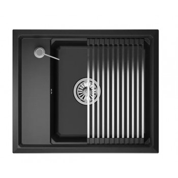 Мойка Granula Kitchen Space 6004 черный, 60х51 см, прямоугольная