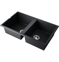 Мойка Omoikiri Tedori 86-2-BL Tetogranit/черный