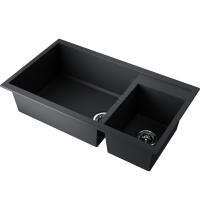 Мойка Omoikiri Tedori 86-2-LB-BL Tetogranit/черный